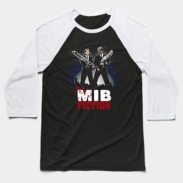 MIB Fiction Baseball T-Shirt by RedBug01